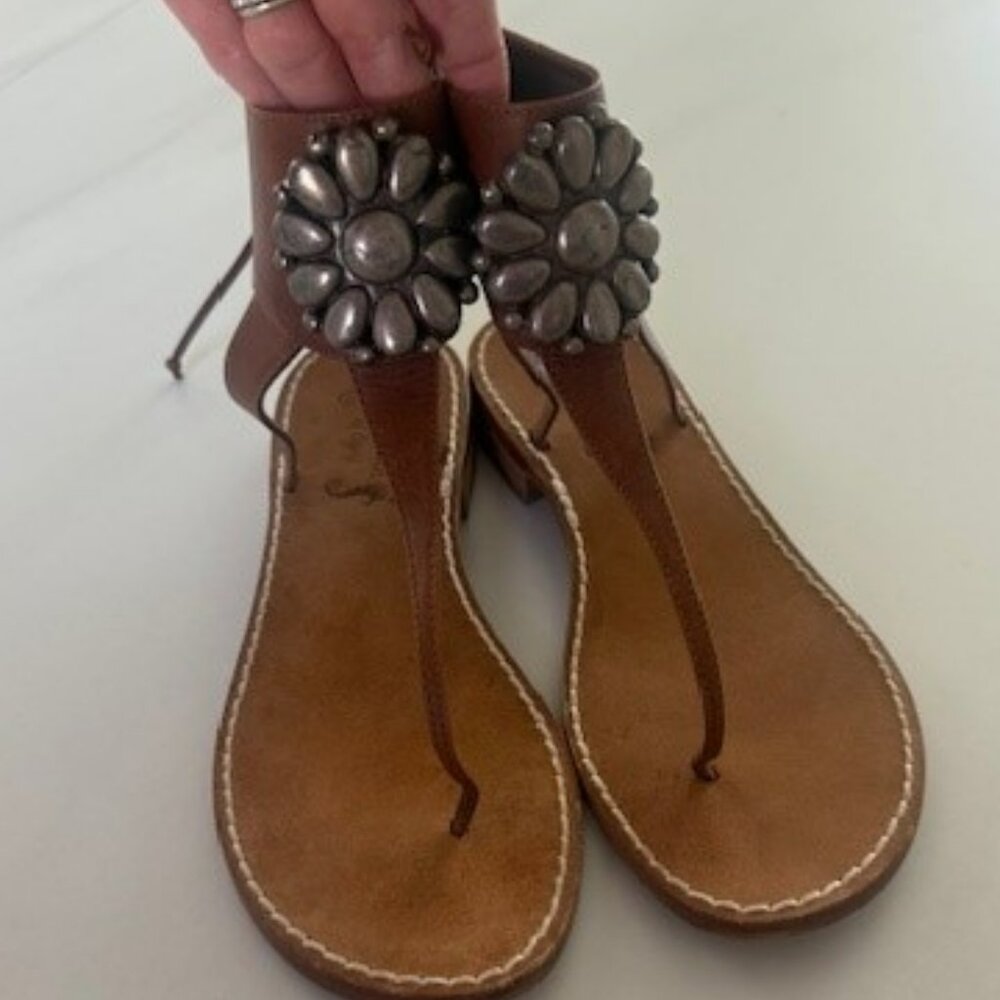 Miss Trish of Capri Leather Gladiator Sandals Size 37 1/2